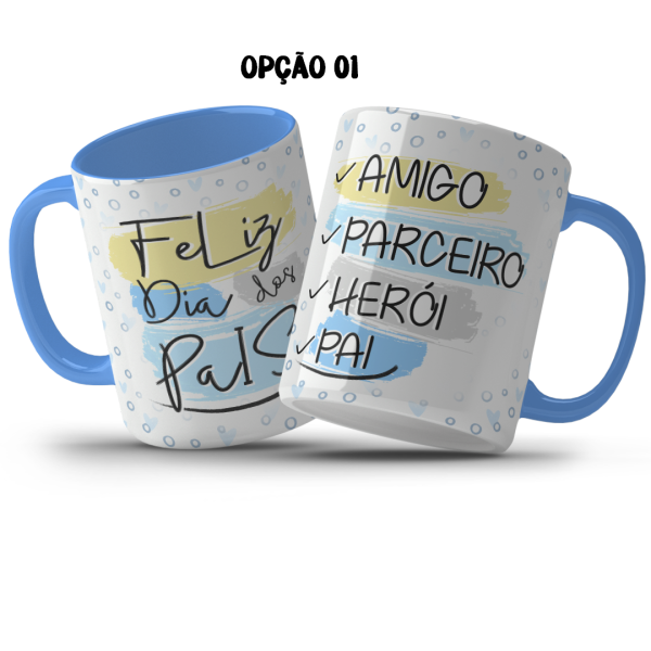 Caneca 325ml Feliz dia dos pais amigo parceiro super pai