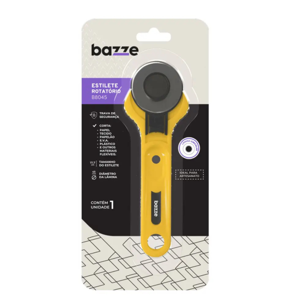 Estilete Rotatório Lâmina 45mm - 17,7cm Artesanal Bazze