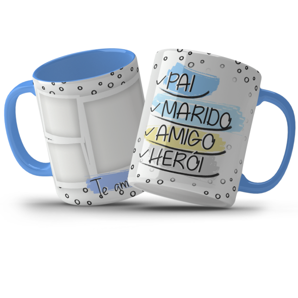 Caneca 325ml Feliz dia dos pais personalizada fotos