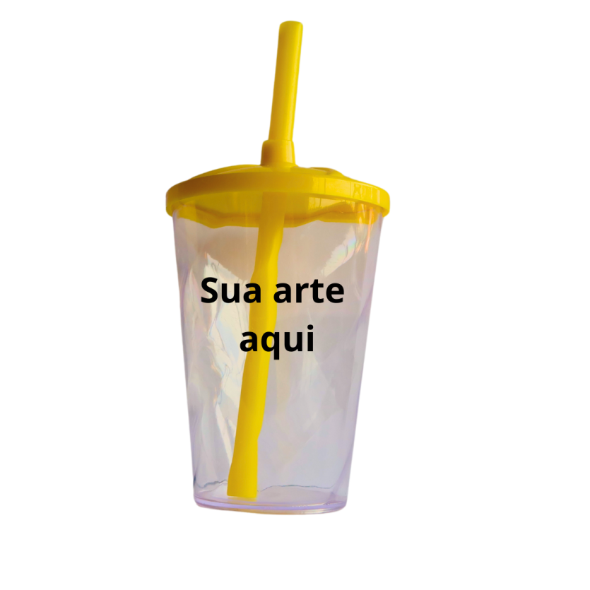 Copo Twister 250ml Personalizável Acrílico com Tampa
