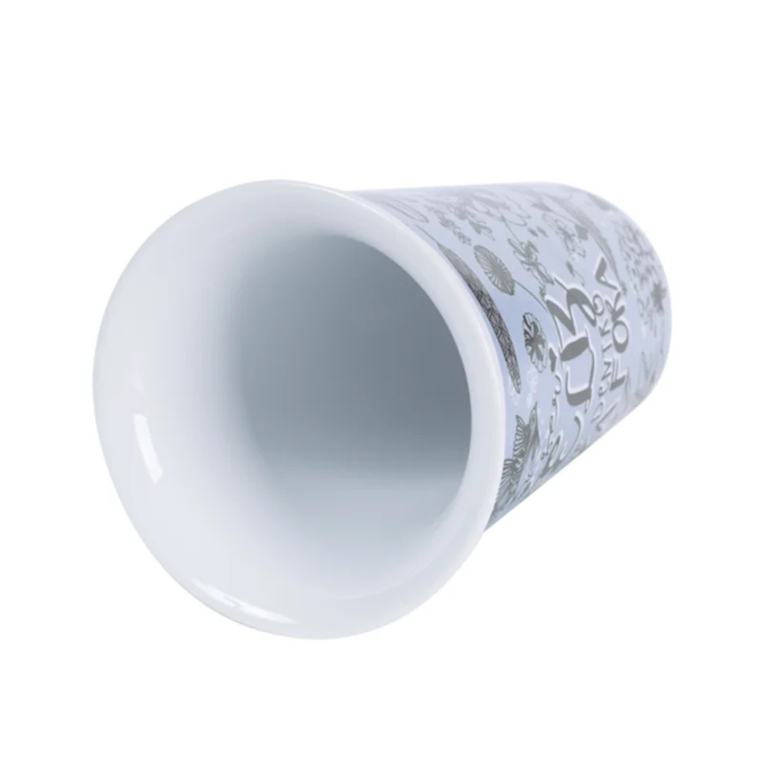 Copo Cerâmica Azul 300ml c/ Tampa Silicone – Ser Feliz - Image 3