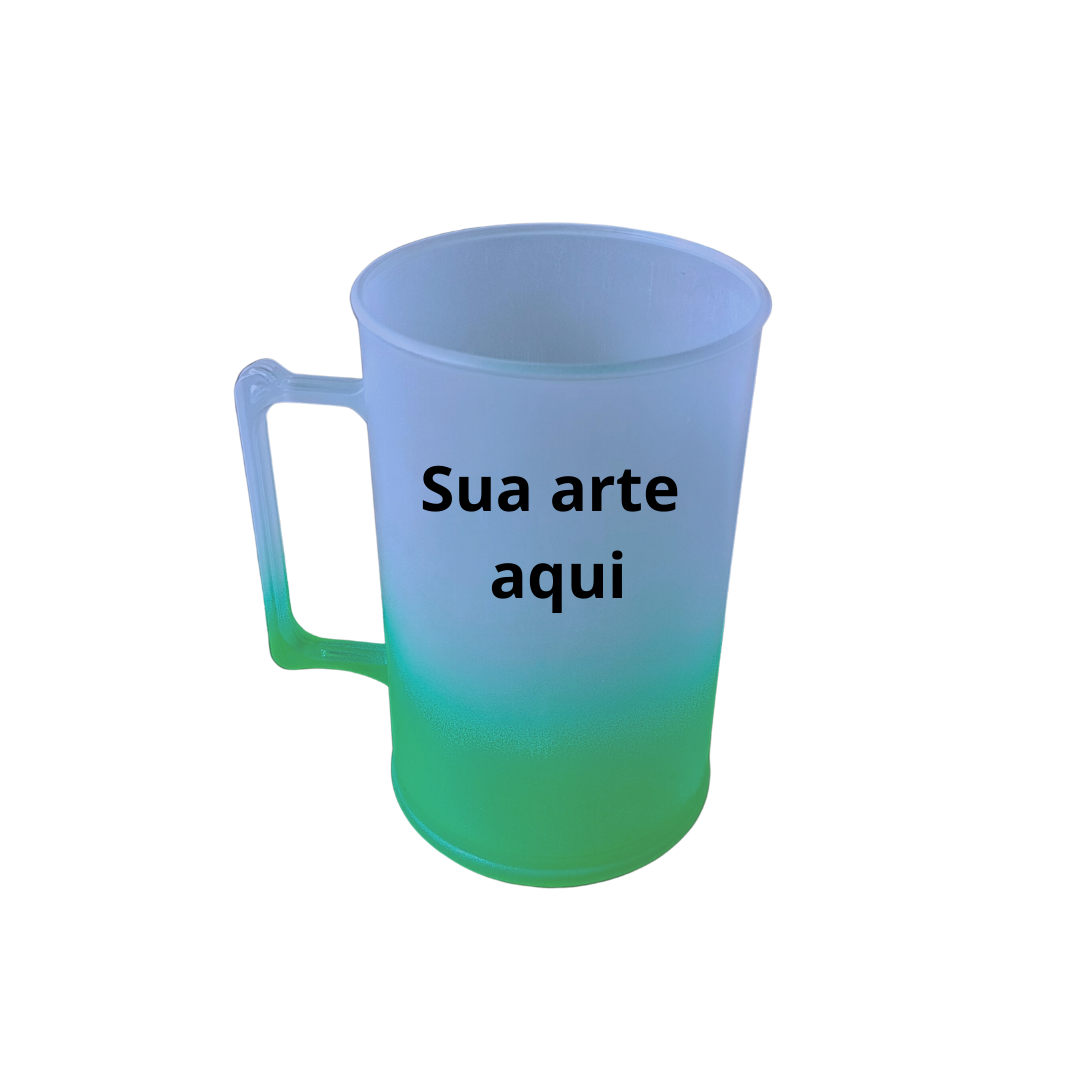 Caneca de Chopp Acrílico Degradê 450ml Personalizada