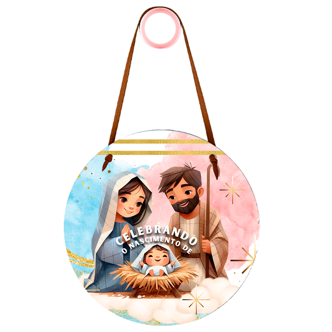 Placa de Porta Pendurável Feliz Natal Decoração Hall Entrada