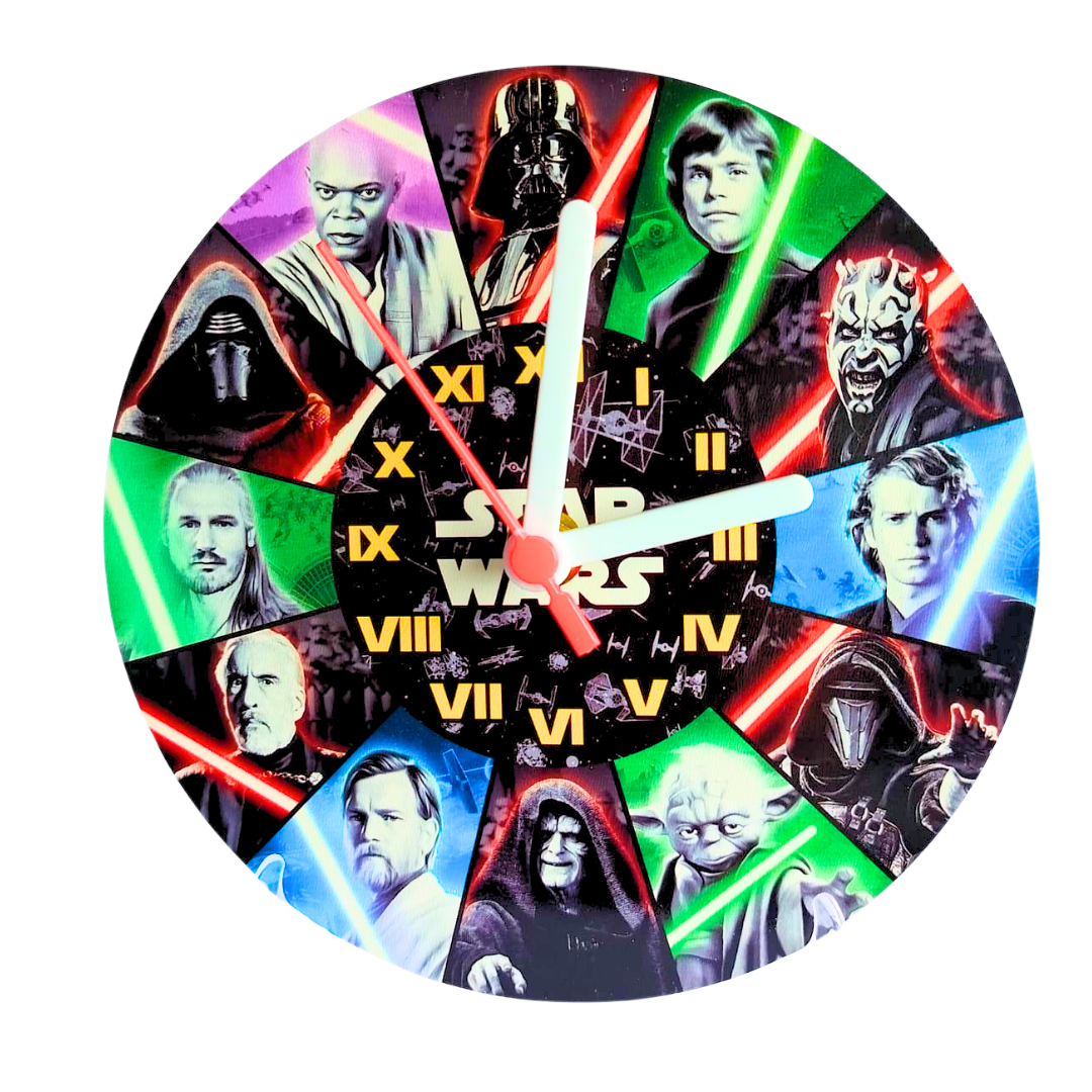 Relógio Star Wars em MDF 16cm – Ideal para Decoração e Presente