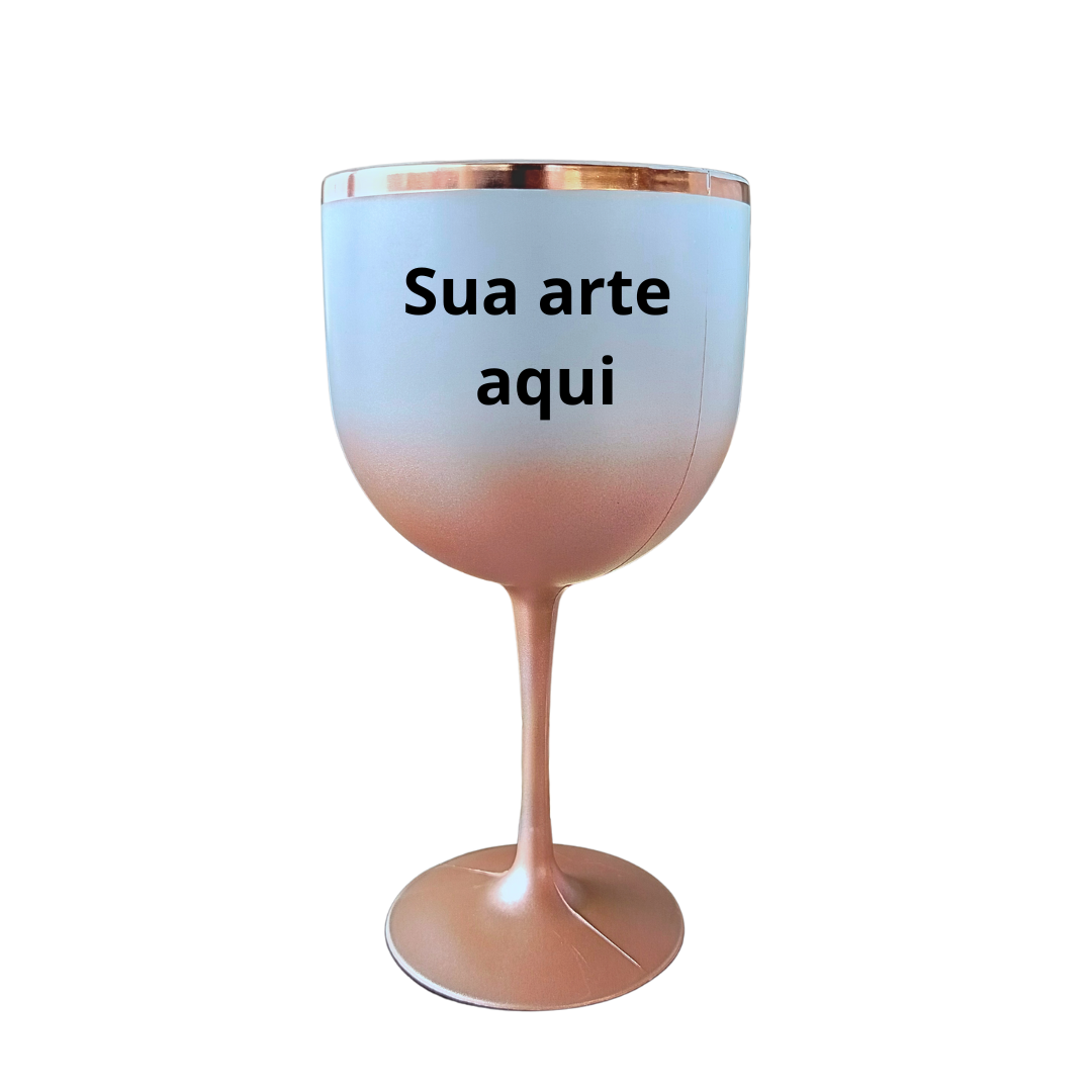 Taça Acrílica Degradê 400ml Personalizável p/ Drinks e Sucos