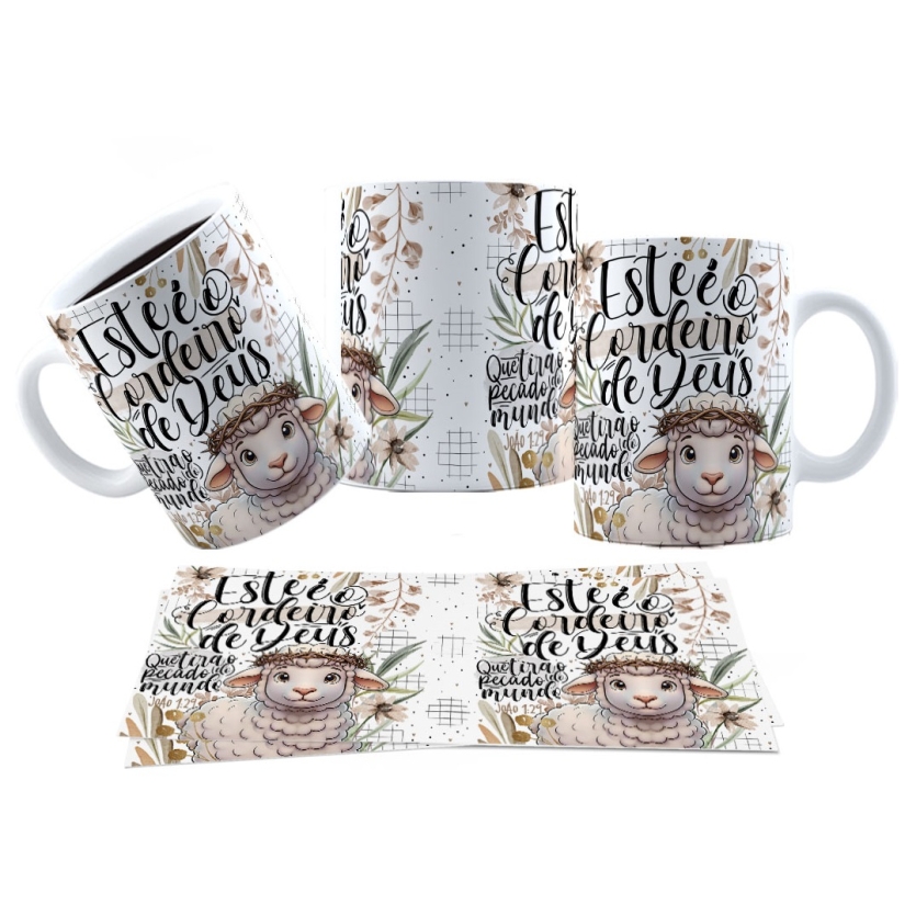 Caneca Páscoa Este é o cordeiro de Deus, que tira o pecado