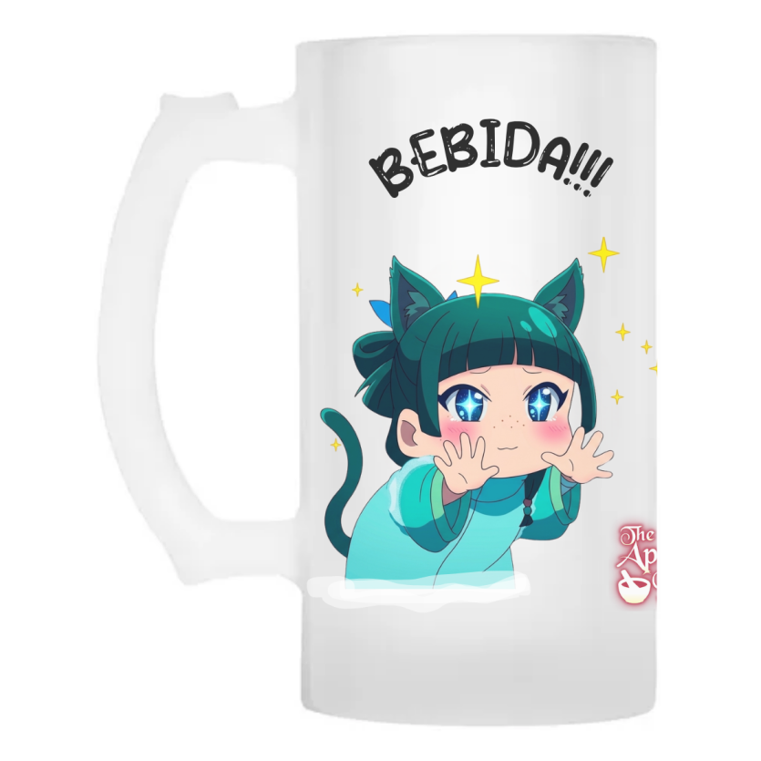 Caneca Chopp Vidro Maomao Diários de uma apotecária Bebida!