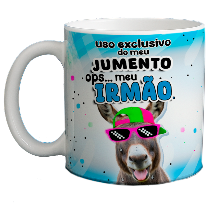 Caneca 325ml Uso exclusivo do meu jumento ops... irmão meme