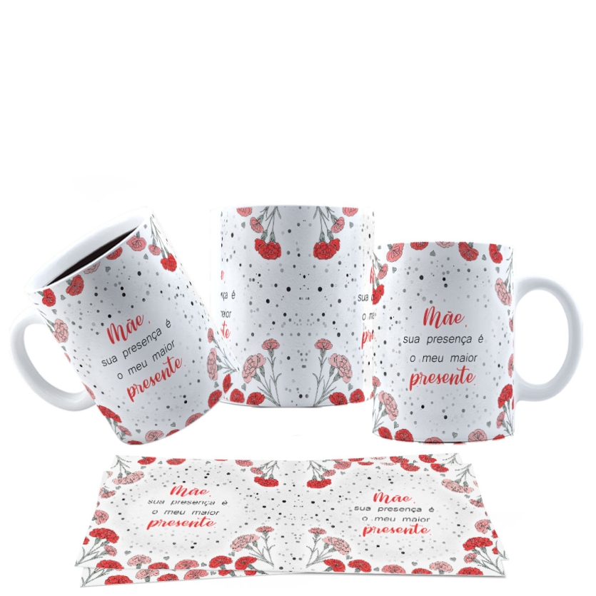 Caneca 325ml Mãe sua presença é o meu maior presente