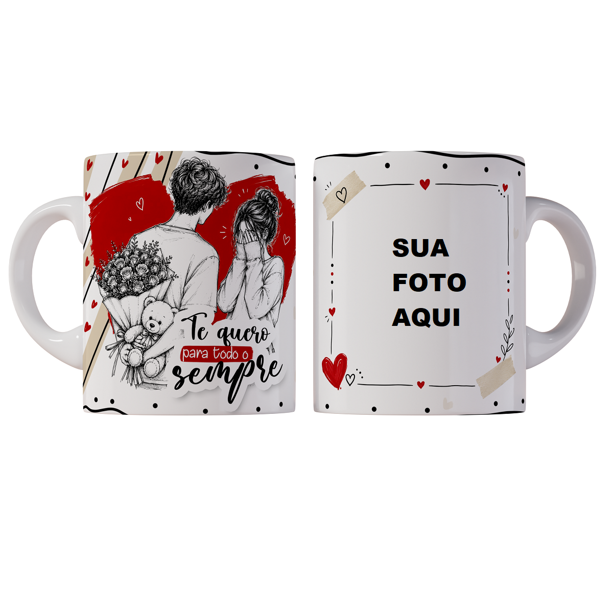 Caneca 325ml Dia dos Namorados Personalizada Com Foto Fofo