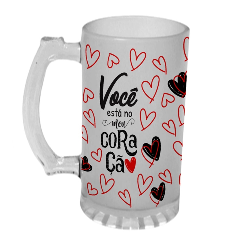 Caneca Chopp Vidro Namorados Você está no meu coração
