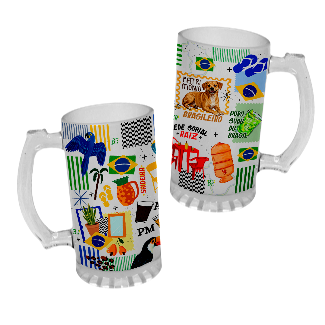 Caneca Chopp Vidro Brasilidades Caramelo Bar Brasil